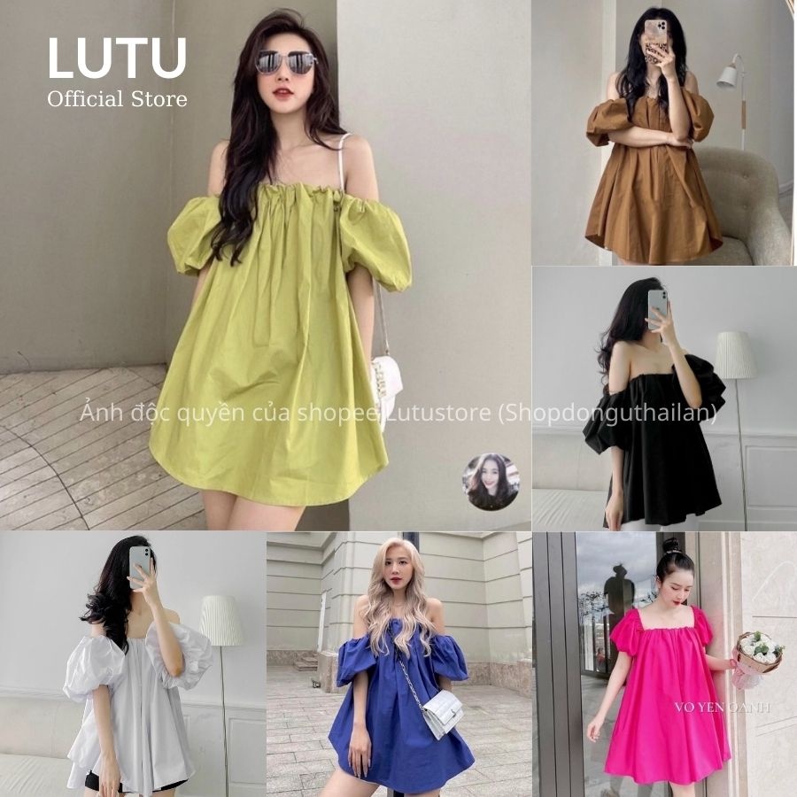 Áo Trễ Vai Tay Bồng Dáng Giấu Quần Siêu Xinh Chất Mềm Mát Phong Cách Đi Biển Đi Du Lịch