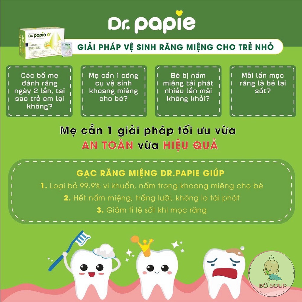 Gạc rơ lưỡi dr papie vệ sinh răng miệng cho bé - ảnh sản phẩm 6