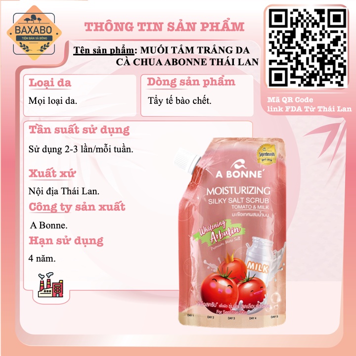 MUỐI TẮM DƯỠNG ẪM A BONNE MOISTURIZING SILKY SALT SCRUB 350GR CÓ VÒI - CHÍNH HÃNG C.A.C THÁI LAN