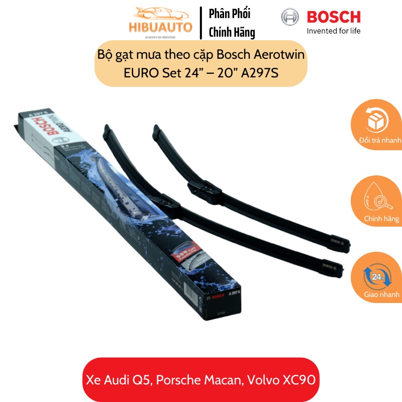 Bộ Gạt Mưa Bosch Aerotwin EURO Set Nhiều Kích Thước Sử Dụng Cho Nhiều Dòng Xe Khác Nhau - Chính Hãng
