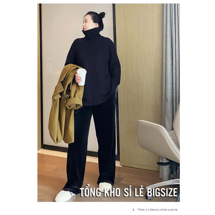 Áo len cổ lọ freesize v1 115cm chất dày dặn