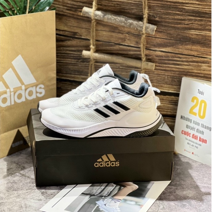 Giày Thể Thao Adidas Alphamaga White Black, Giày Chạy bộ phối màu trắng đen.