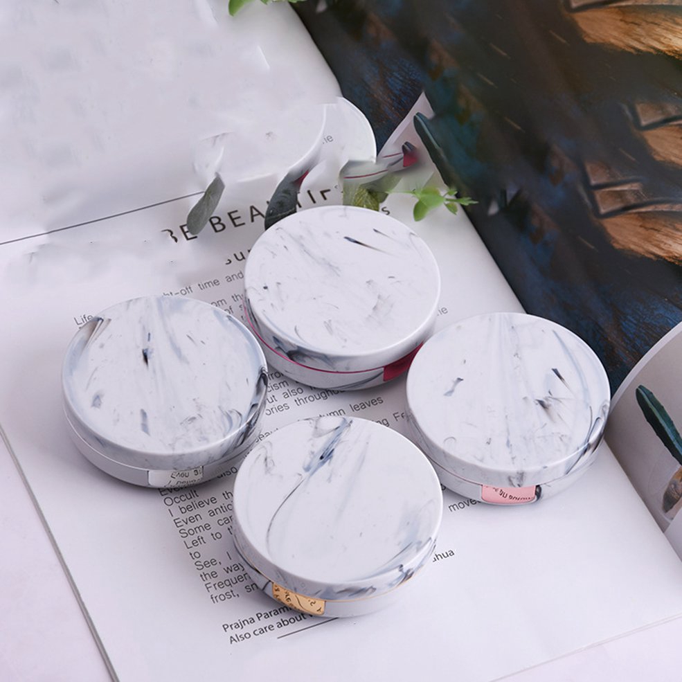 •NEW•Marble Pattern Plastic Contact Lens Case Plating Beauty Invisible Mate Box