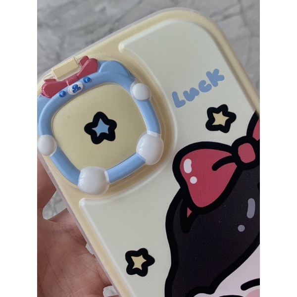 Ốp lưng iphone mềm dẻo viền bo tròn chống sốc có gương che bảo vệ camera mẫu bạch tuyết và nàng tiên cá