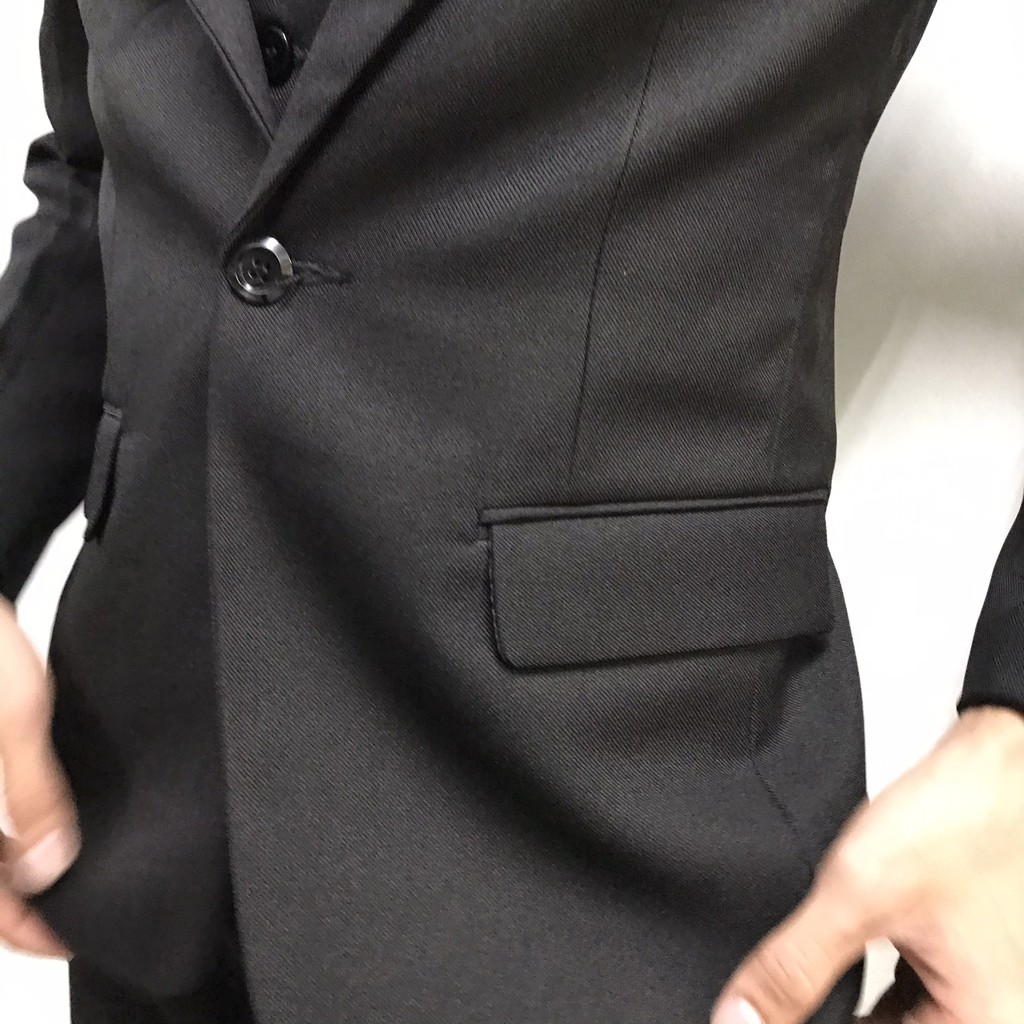 Áo vest đen KING thanh lịch phong cách hàn quốc | Mua áo vest công sở trung niên màu đen cao cấp Z06