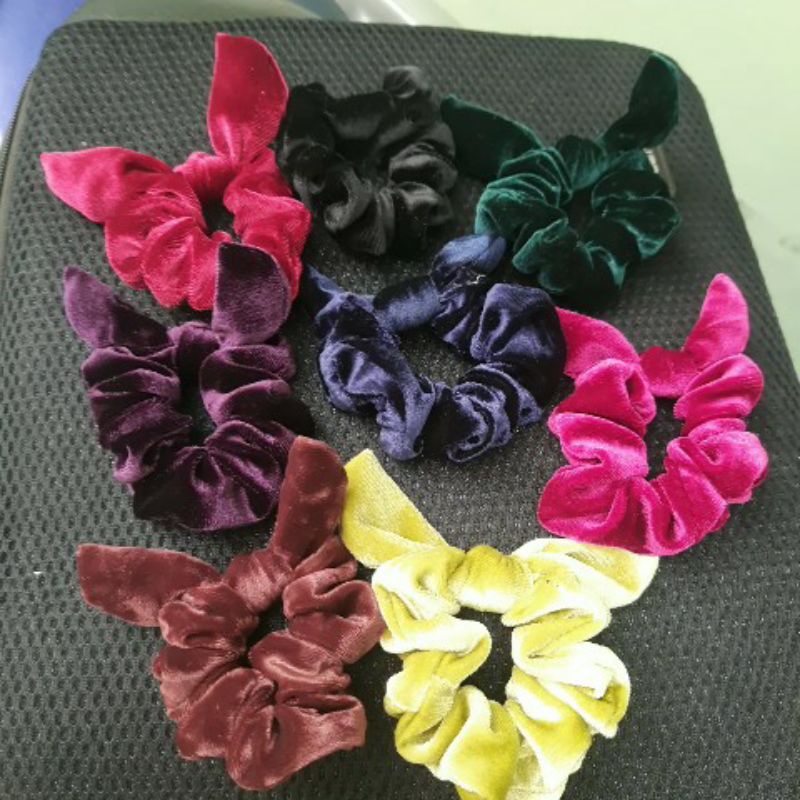 Cột tóc vải nhung tai thỏ dễ thương