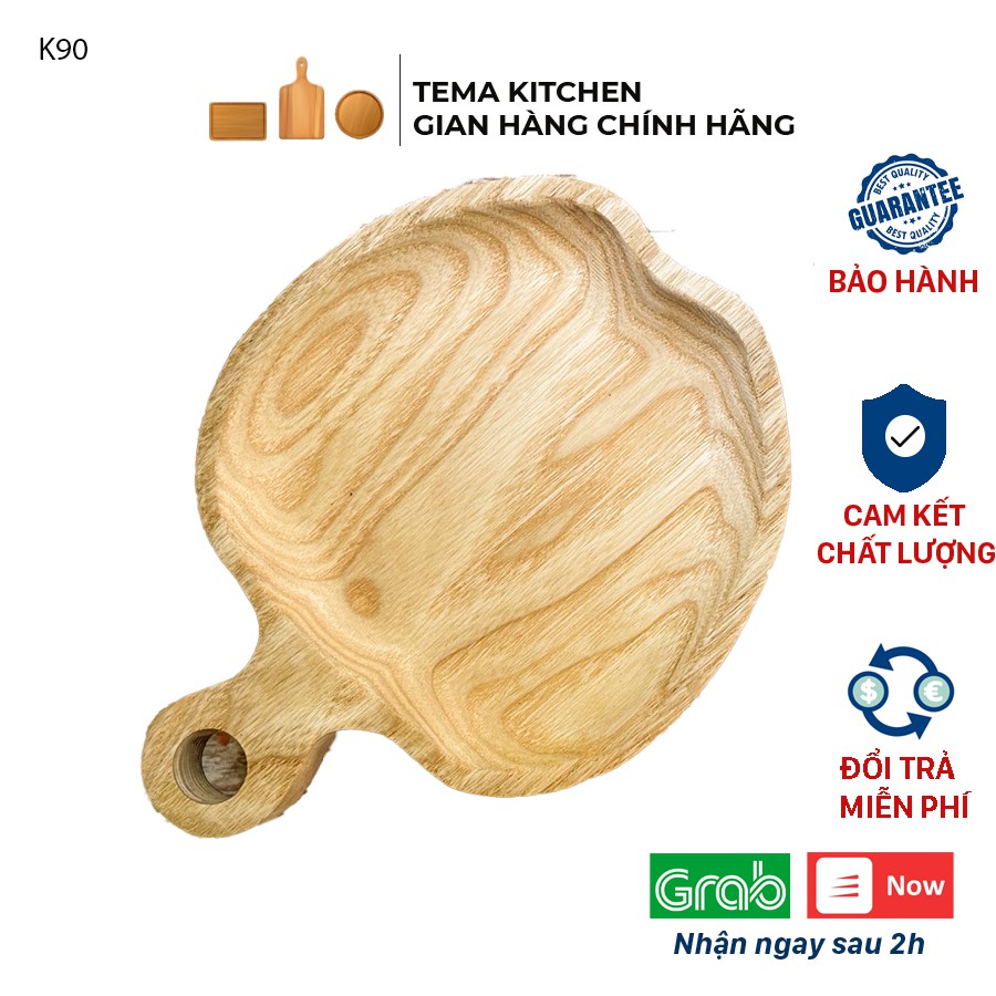 Khay gỗ hình táo Tema Kitchen - Khay gỗ đựng thức ăn chất liệu gỗ tần bì cực chắc chắn