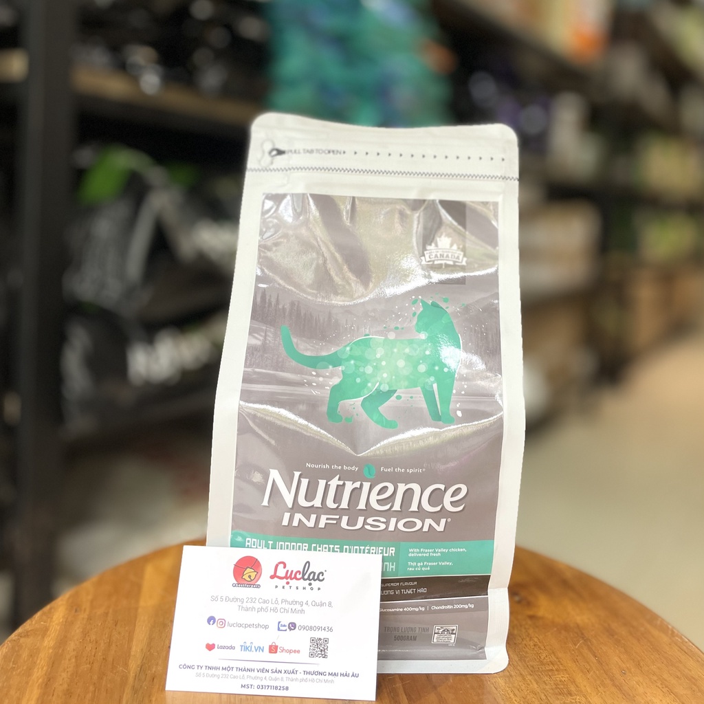 Hạt Nutrience Infusion cho Mèo trưởng thành thịt Gà & Rau củ - Túi 500g chính hãng