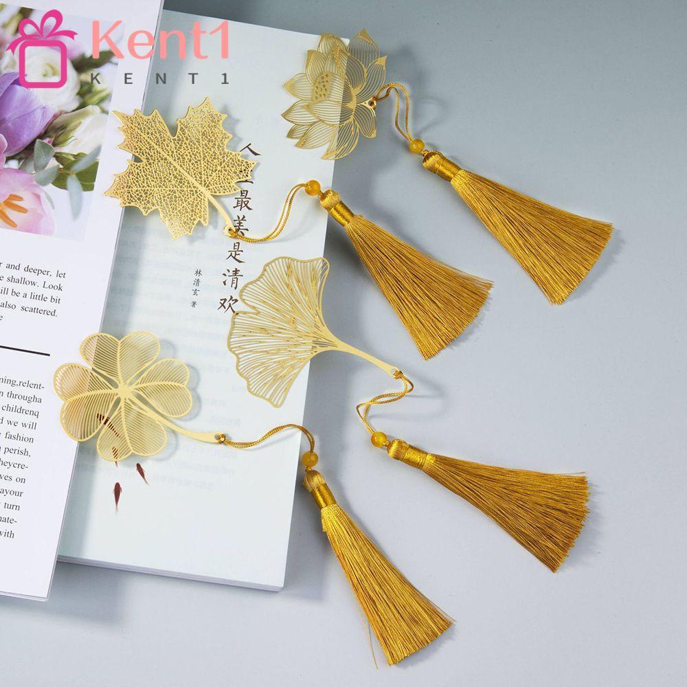 Bookmark KENT1 Kim Loại Mới Hoa Hồng|Lá Mơ