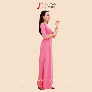 Áo dài Thúy Kiều trơn lụa Nhật màu hồng K9