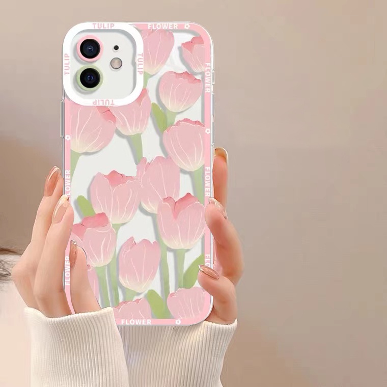 Ốp ĐiệN ThoạI HọA TiếT Hoa Tulip Cho iPhone 11 12 13 Pro MAX X XR XS MAX 12 Pro 6 6S 7 8 Plus