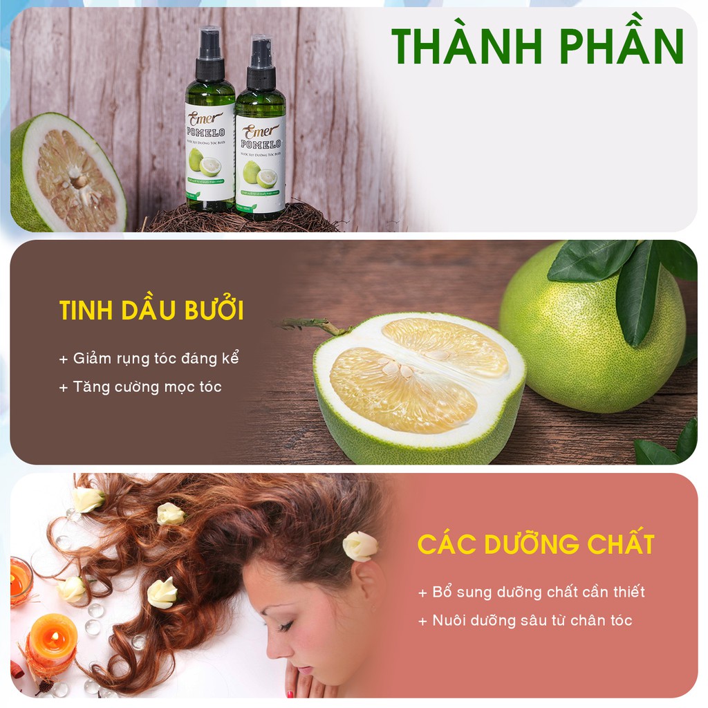 Dưỡng Tóc Tinh Dầu Bưởi Pomelo 100ml, trị rụng tóc, kích thích mọc tóc con. | BigBuy360 - bigbuy360.vn