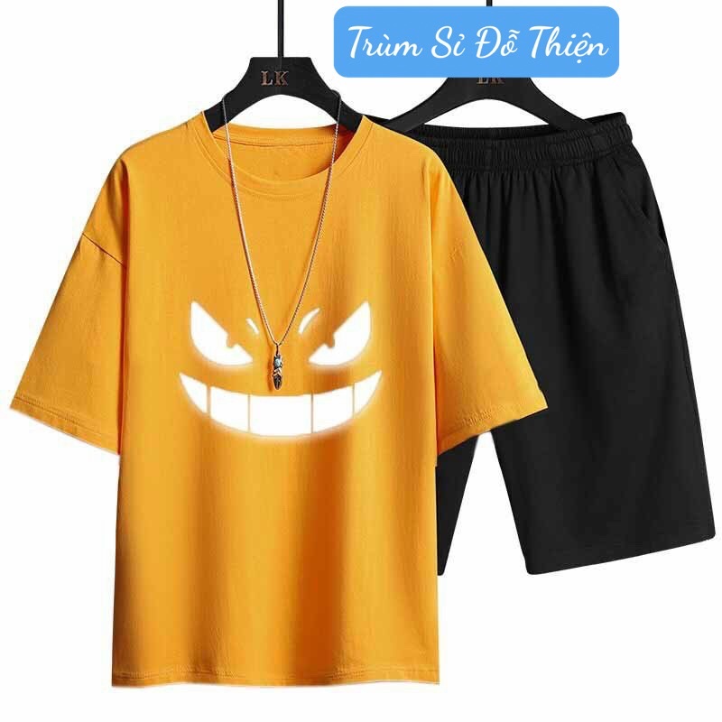 Đồ thể thao nam Con Mắt Phản Quang phát sáng khi chụp flash,đèn chiếu vô,đi ngoài nắng,Set bộ hè mặc nhà nam Trẻ Trung