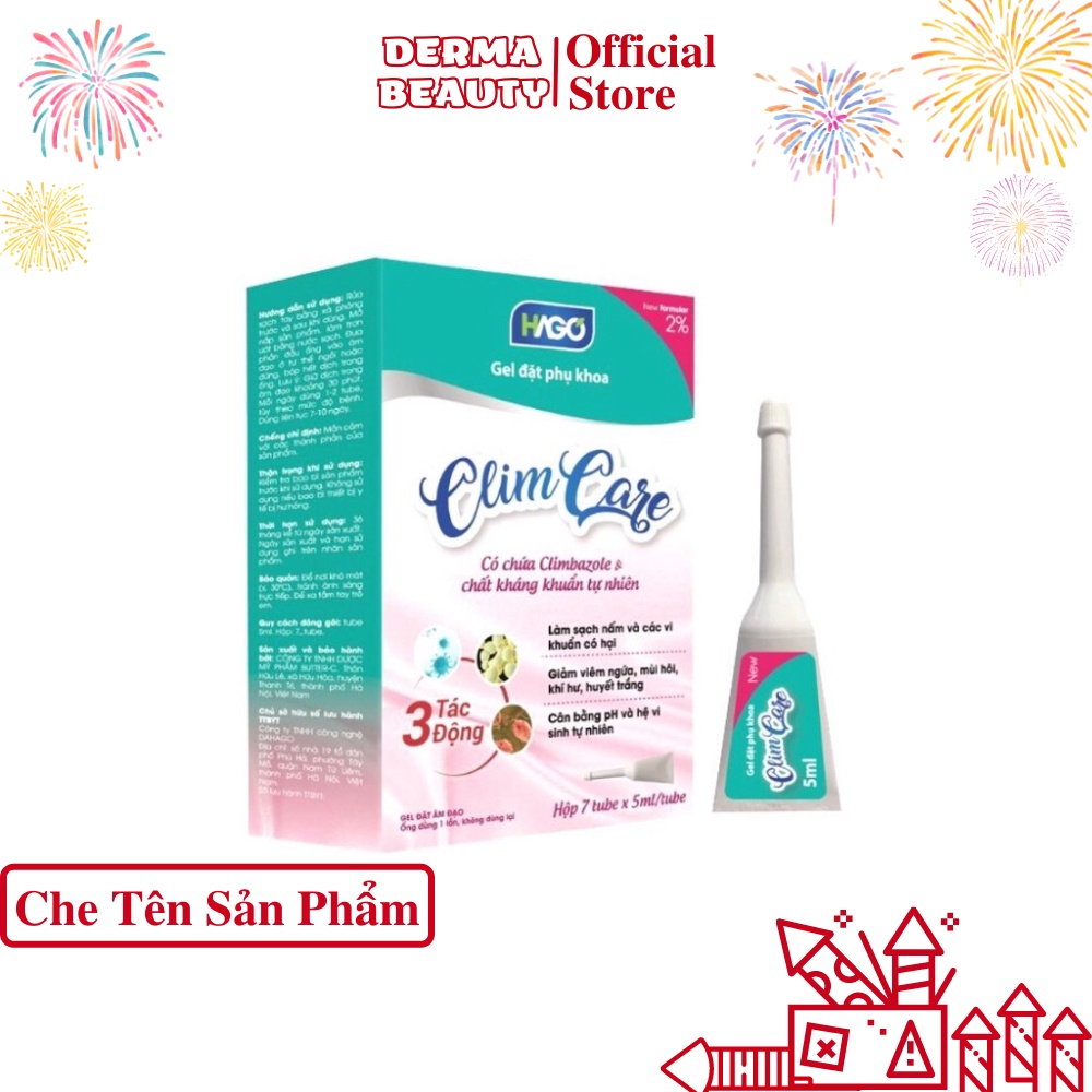 Gel Đặt Hỗ Trợ Phụ Nữ Giảm Ngứa, Ngừa Khuẩn , Giảm Khí Hư, Huyết Trắng, Đau Rát, Không Gây Kích Ứng Da, Climcare Hago