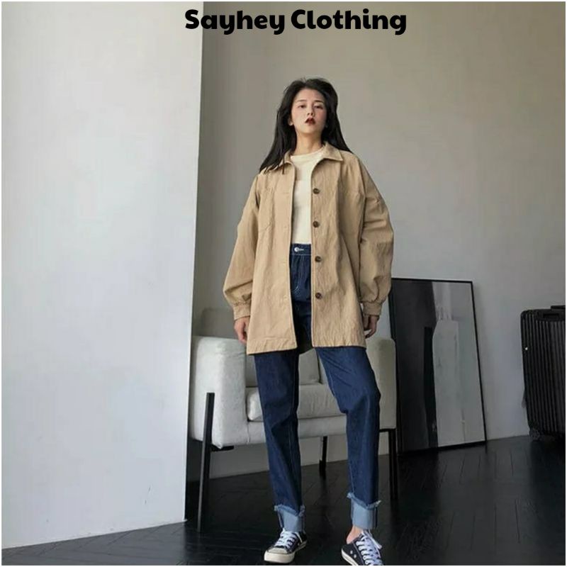 Áo khoác kaki nam nữ Ulzzang form rộng Unisex Basic Oversize Jacket