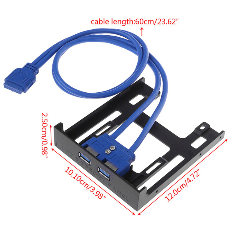 Chitengyesuper 20Pin 3.5" front panel 2 ports USB 3.0 expansion adapter connector floppy bay CGS