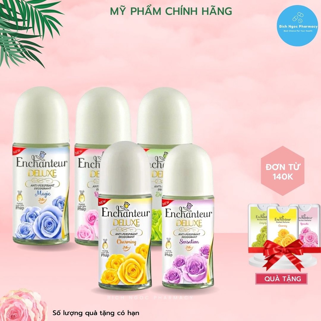 Lăn khử mùi nước hoa Enchanteur Charming/Magic/ Sensation/ Delightful/ Romantic 50ml