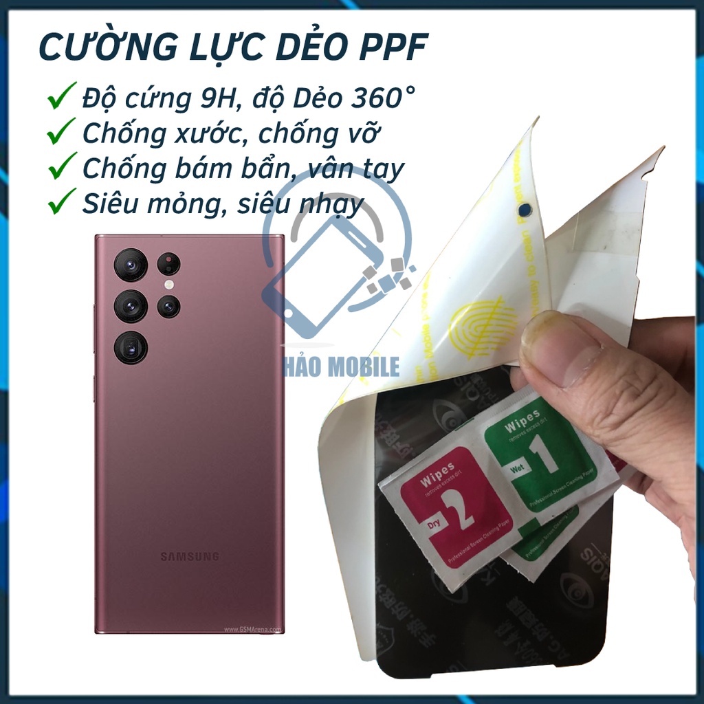 Dán cường lực dẻo PPF mặt sau Samsung S22 Ultra 5G