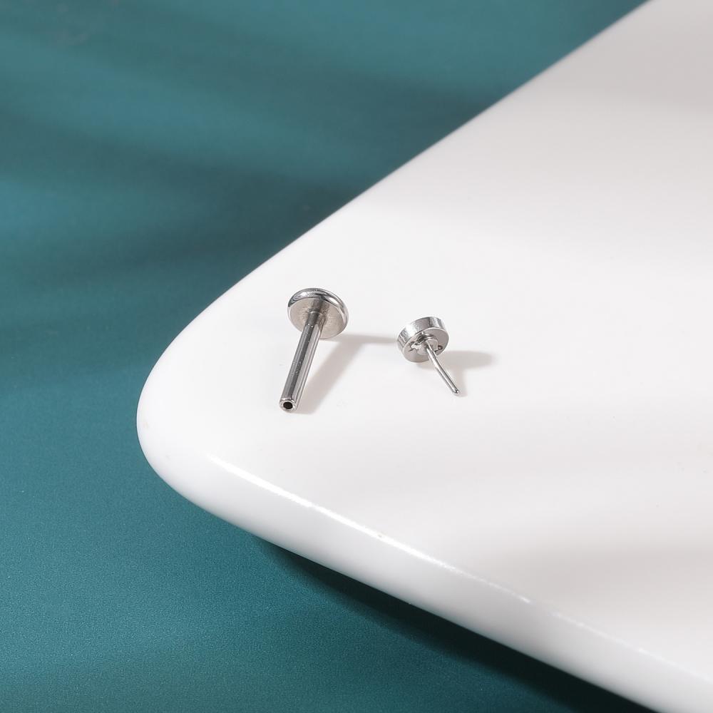 1 Khuyên Xỏ Tai Kim Loại Đính Đá Màu Sắc Thời Trang 6/8mm