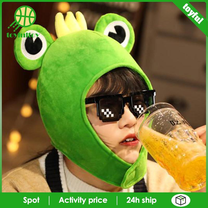 Mũ Trùm Đầu Kèm Khăn Choàng Lông Hình Chú Ếch Đội Vương Miện Hóa Trang Dự Tiệc