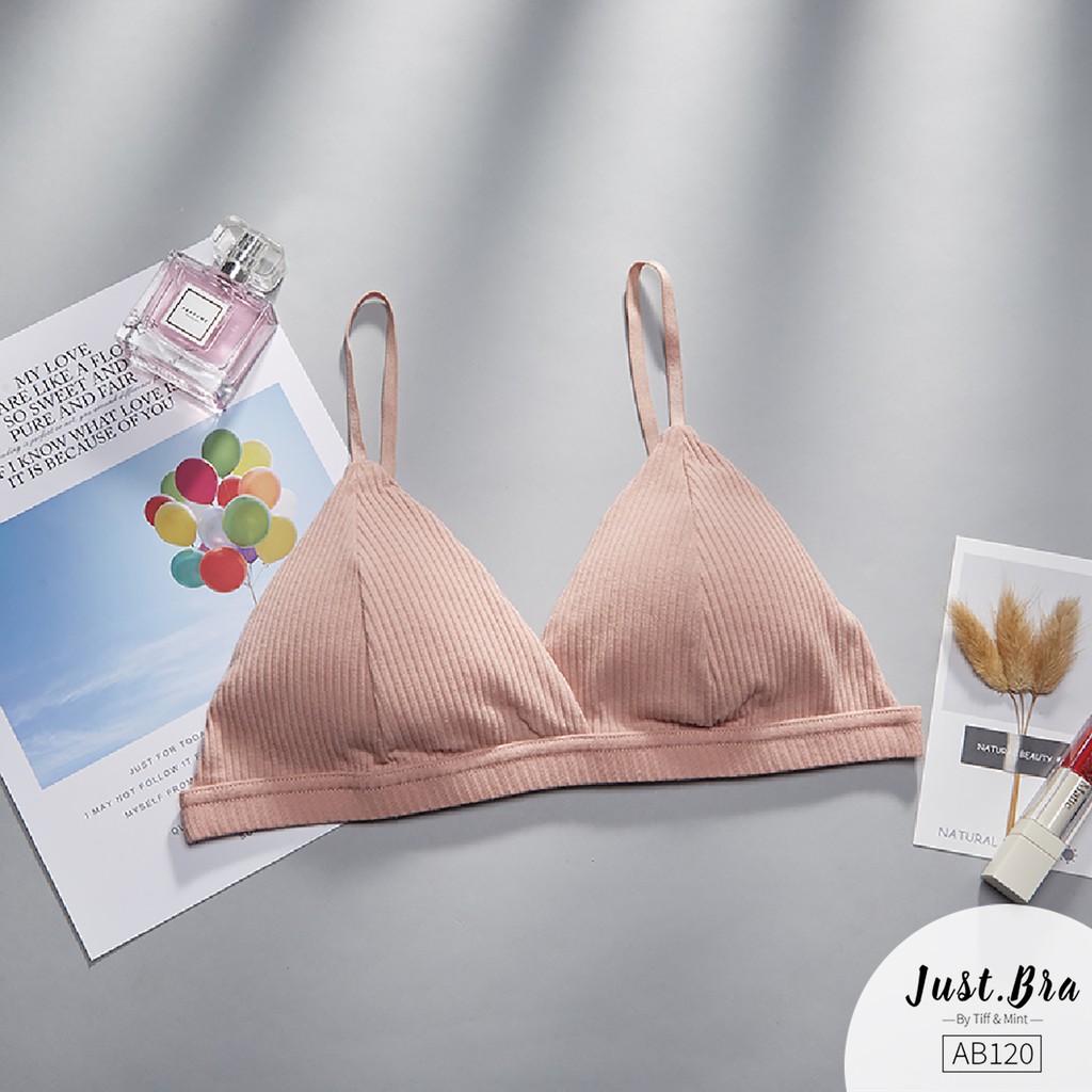 Áo ngực Just Bra cotton thun gân mút mỏng AB120 | BigBuy360 - bigbuy360.vn