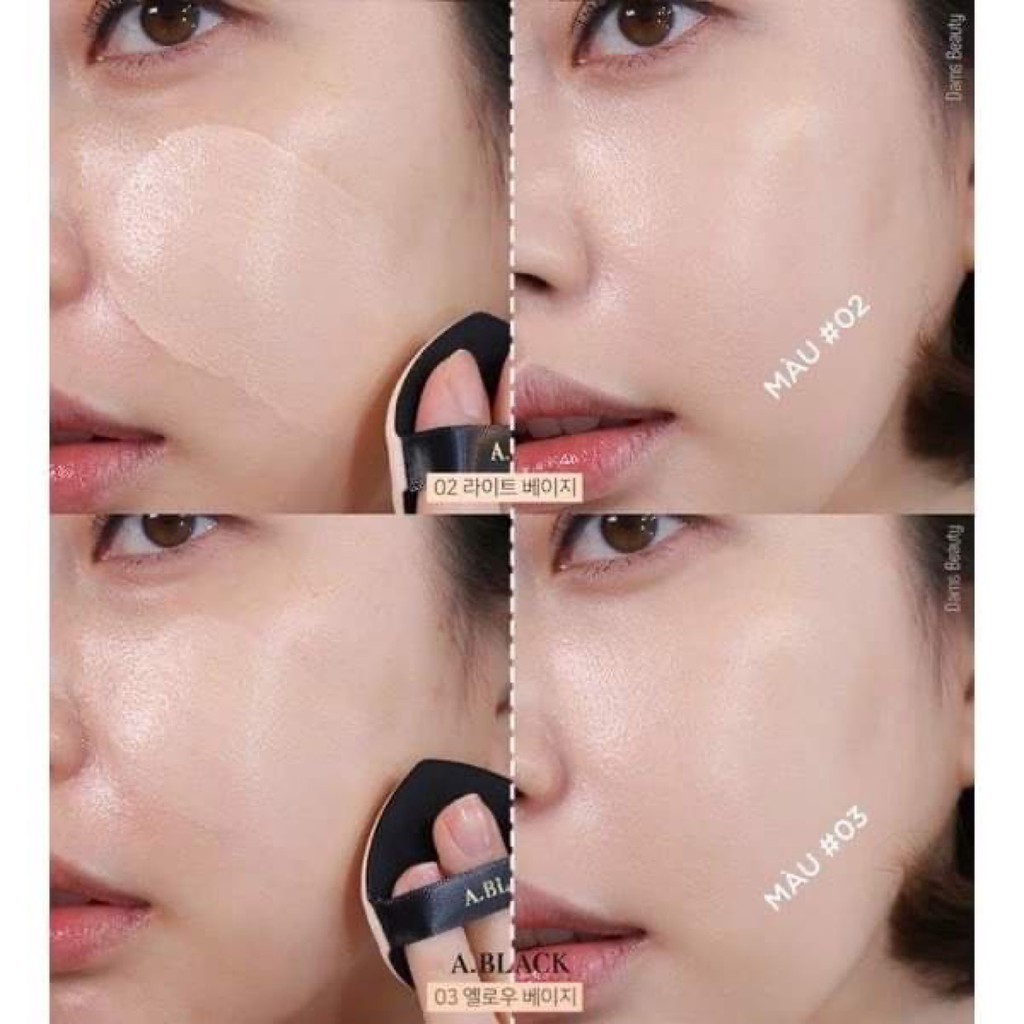 Bộ Phấn Cushion A Black Trang Điểm Chuyên Nghiệp-Tặng Kèm Kem Lót Và Kem Che Khuyết Điểm | BigBuy360 - bigbuy360.vn