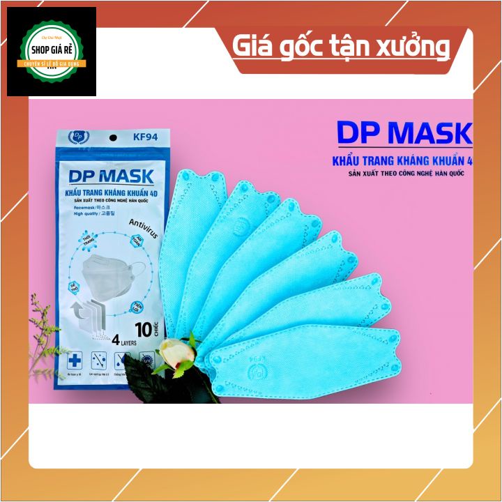 Khẩu trang KF94 4 lớp hàn quốc hợp thời trang chống bụi siêu mịn (set 10 cái) | BigBuy360 - bigbuy360.vn