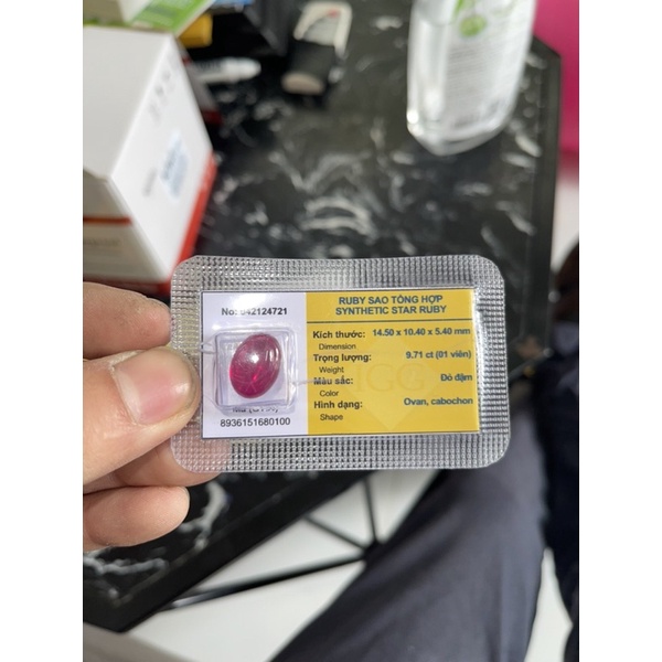 Viên ruby tổng hợp 10x14 mm HANMYNGHE