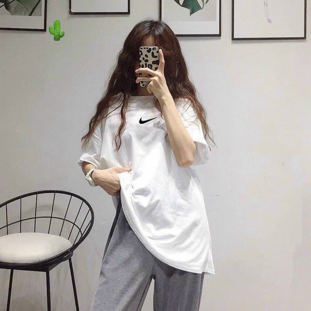 Áo thun form rộng thêu dấu móc cực hot , chất thun coton mềm mịn