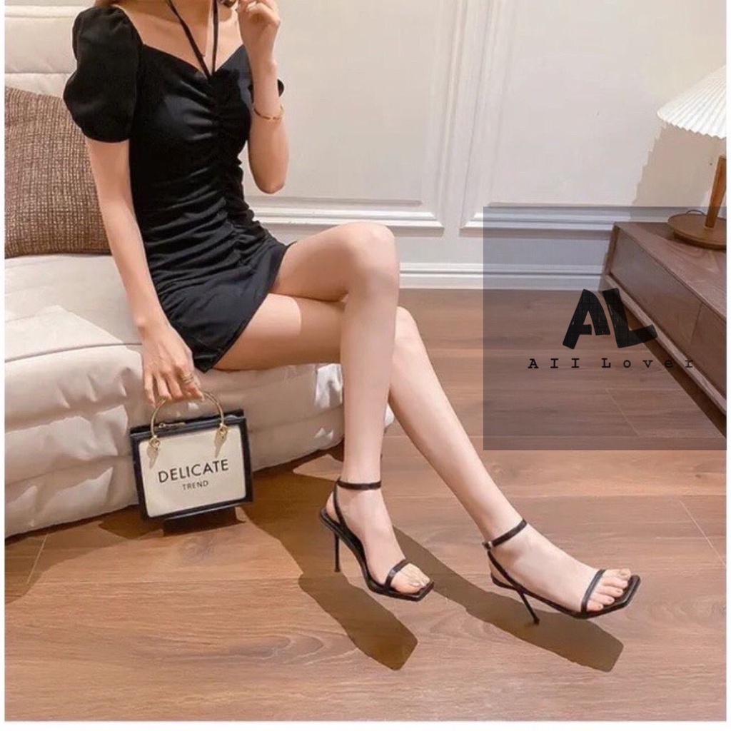 GIÀY NỮ ALI LOVER - SANDAL CAO GÓT QUAI NGANG 9 PHÂN - GIÀY DÂY MẢNH QUAI HẬU - GUỐC NỮ THÒI TRANG - AG220723