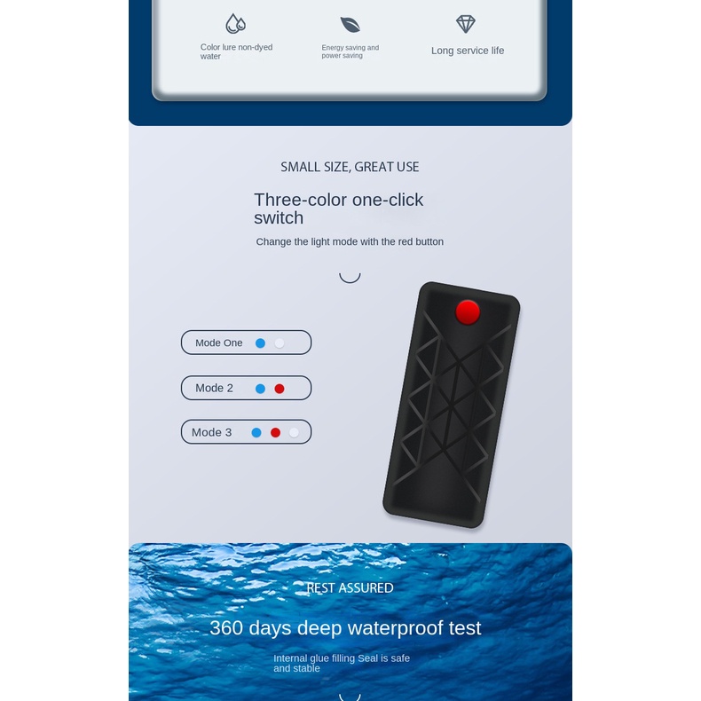 Đèn LED Trang Trí Bể Cá Chống Thấm Nước Ba Màu Sắc