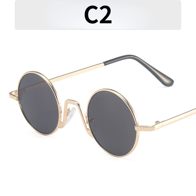 Kính mát gọng tròn kim loại thời trang cho nam nữ