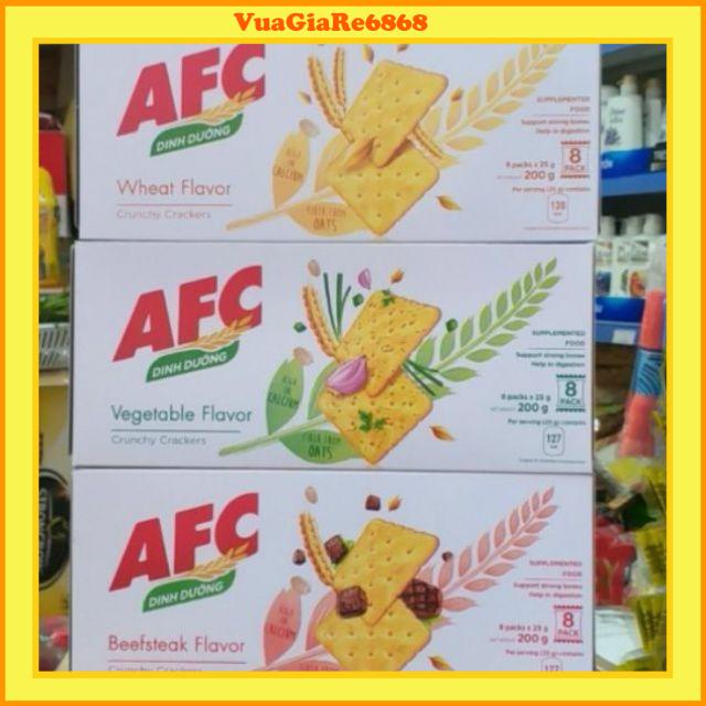 Bánh AFC dinh dưỡng Kinh Đô hộp 200G . Đủ vị: lúa mì, rau cải.