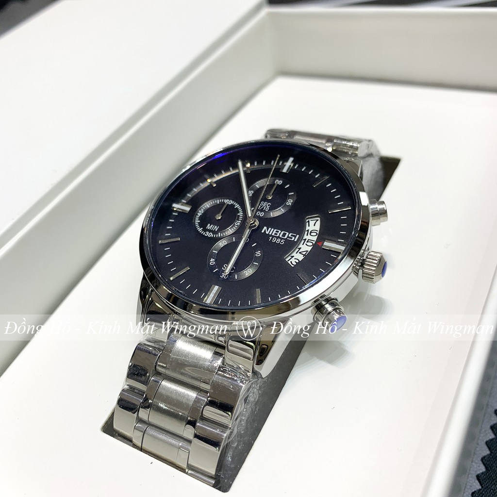 Đồng hồ nam NIBOSI 1985-2 dây thép không gỉ mạ vàng ánh kim, mặt kính chống xước, chống nước, bảo hành 3 năm | BigBuy360 - bigbuy360.vn