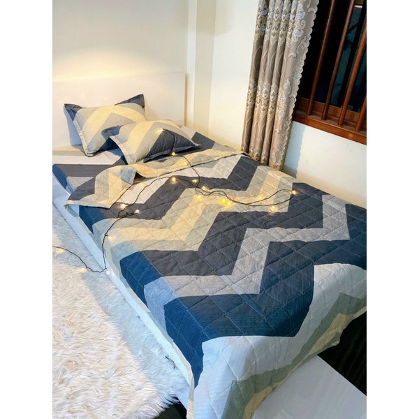 Sét 5 món ga, gối, chăn hè, gối ôm Cotton Poly