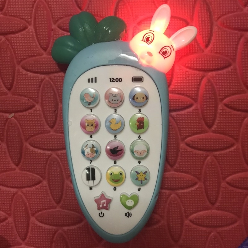 Điện Thoại Thỏ có Đèn và Nhạc màu Xanh- Đồ Chơi Cho bé