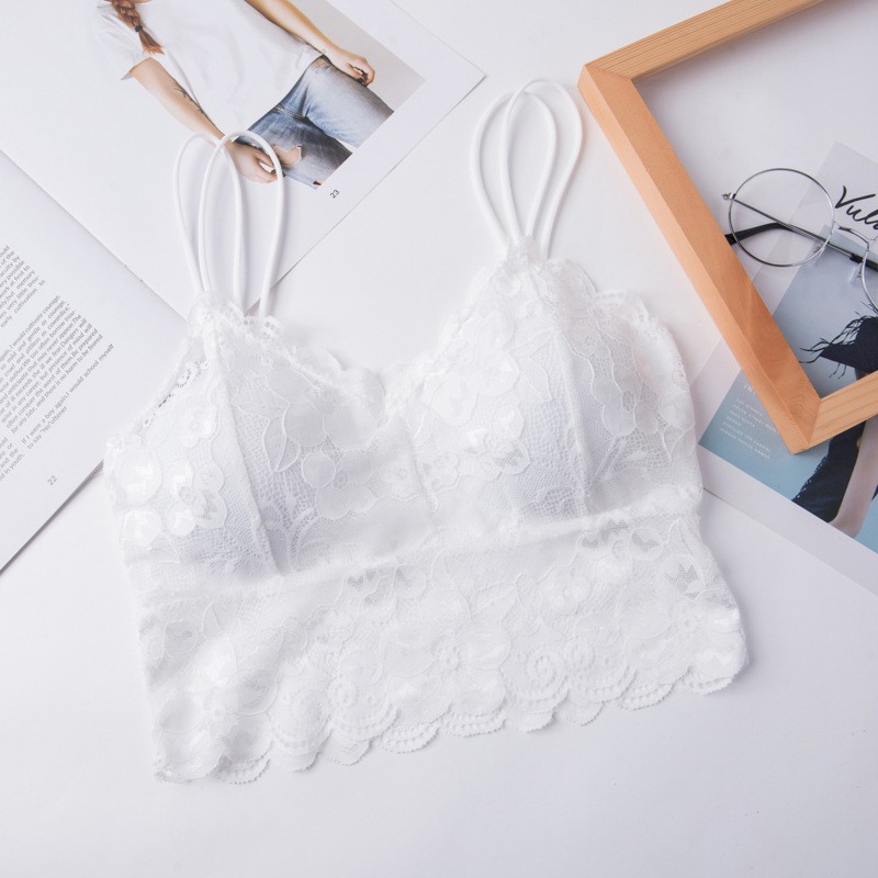 Áo bra ren hoa mềm mút mỏng 2 dây bún loại đẹp AL003