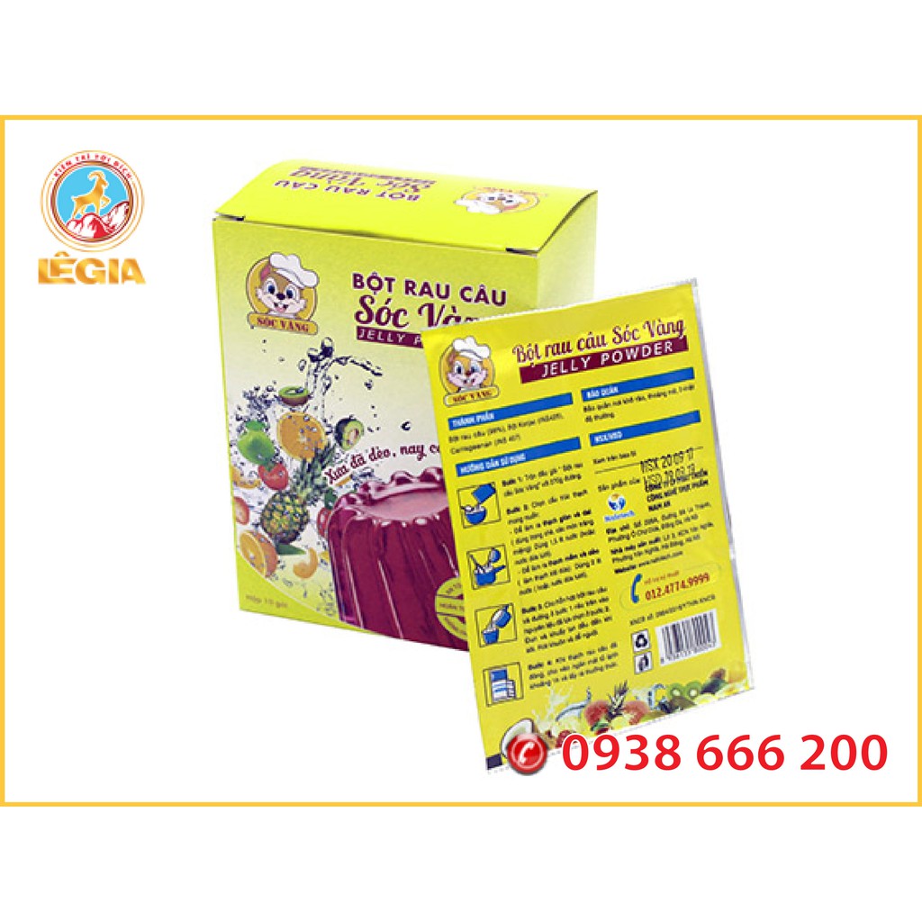 Bột Rau Câu Dẻo Giòn Sóc Vàng 120g