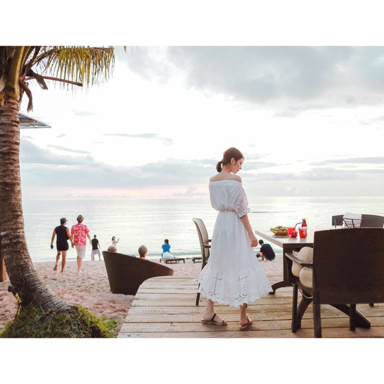 VÁY TRỄ VAI | VÁY BOHEMIAN MAXI | VÁY TRẮNG VINTAGE