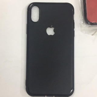 Ốp dẻo đen viền bóng hở táo cho iPhone X