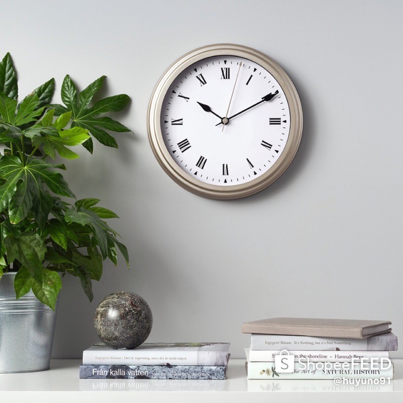 IKEA VISCHAN Đồng hồ treo tường màu be 30cm Wall clock beige 30cm