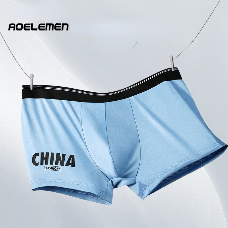 Quần Lót Boxer Hai Lớp Bằng Lụa Lạnh Mỏng Thoáng Khí Thoải Mái Thời Trang Mùa Hè Cho Nam 297