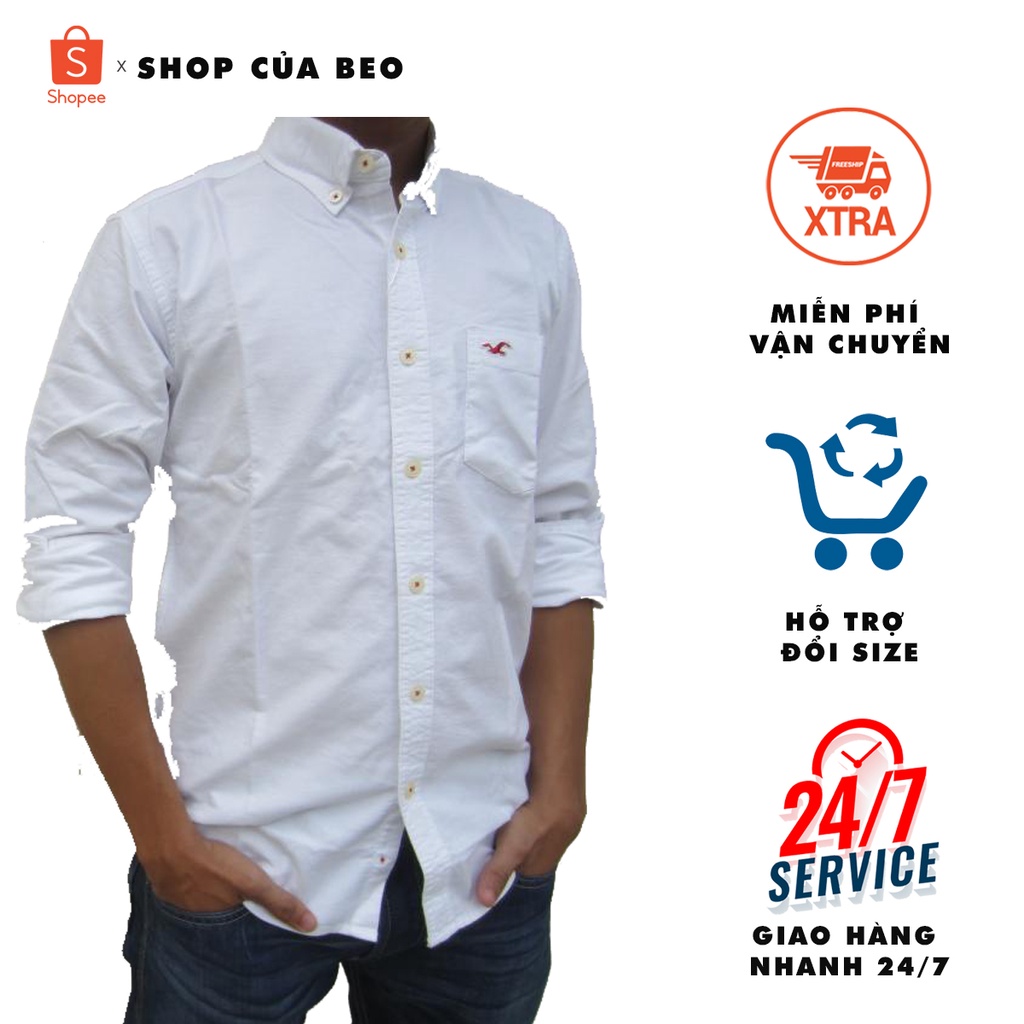 [FREESHIP] Áo sơ mi HOLLISTER [Chất vải cao cấp] form chuẩn, vải dày dặn, thấm hút cực tốt
