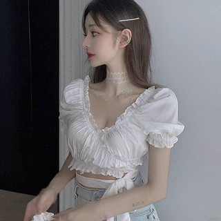 áo crotop cột nơ eo