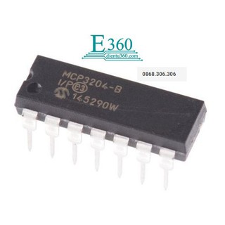 Adc cmos 12-bit mcp3204 dip14