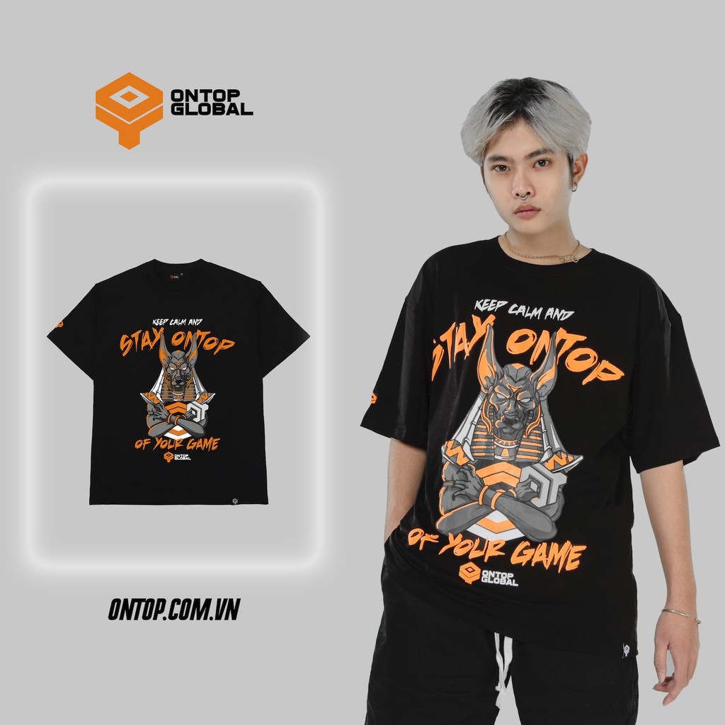 Áo thun tay lỡ form rộng nam màu đen, trắng ONTOP - Stay Ontop