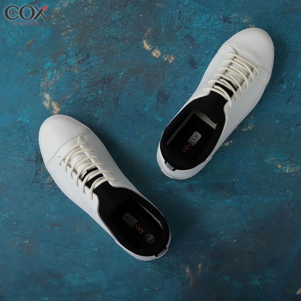 Giày Sneaker Da Unisex DINCOX COX43 Cổ Điển Phá Cách White