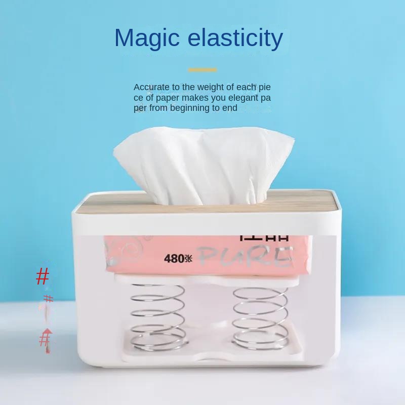 Hộp Đựng Khăn Giấy Kèm Giá Đỡ Lò Xo Co Giãn Tiện Dụng