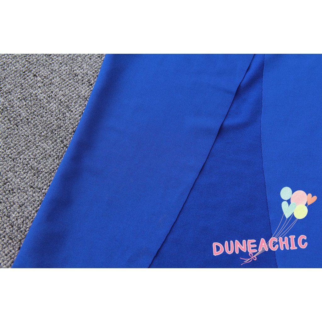 Đầm dự tiệc DUNEA L0719 xẻ tà cao hở vai phối ruy băng thời trang cho nữ