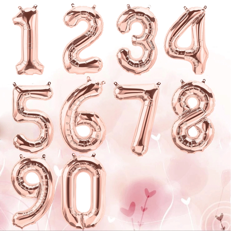 Bong bóng hình số vàng hồng kích thước 101.6 cm dùng trang trí tiệc sinh nhật